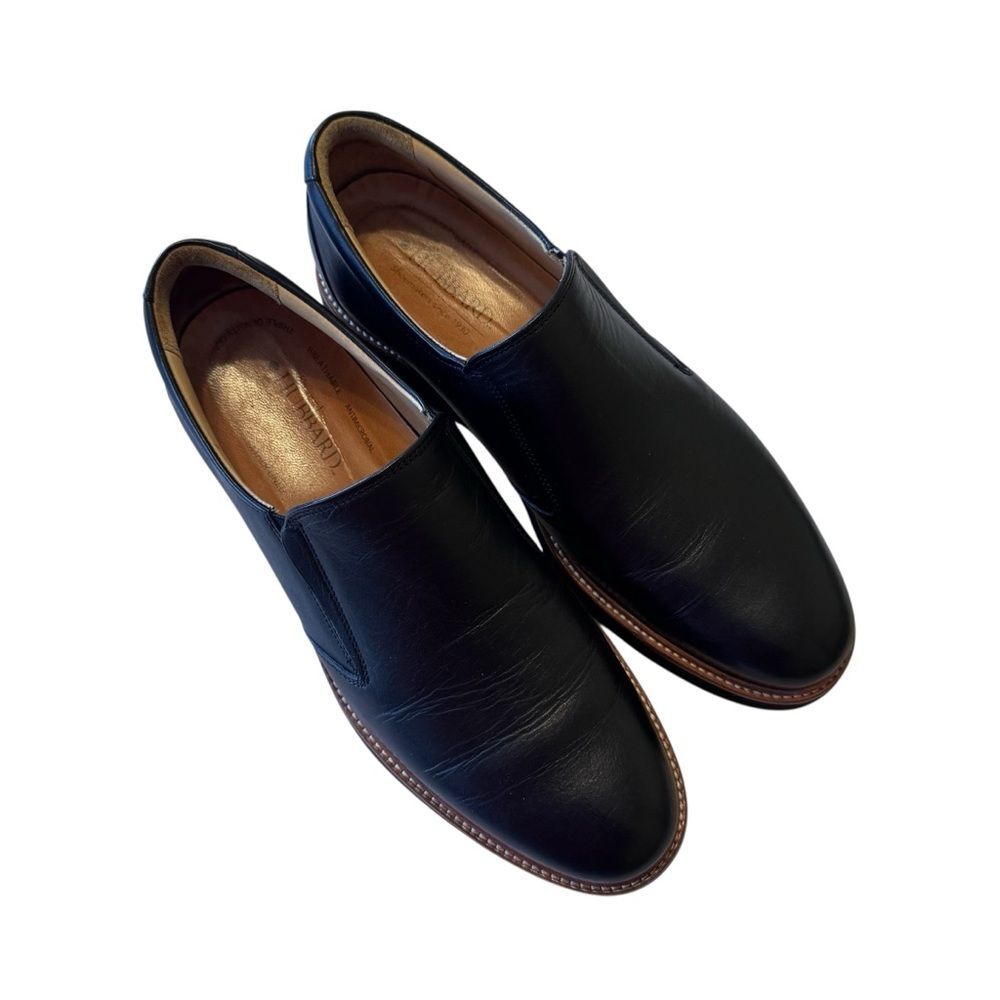Samuel Hubbard Frequent Traveler Black Leather Slip On Loafers Men's Size 9